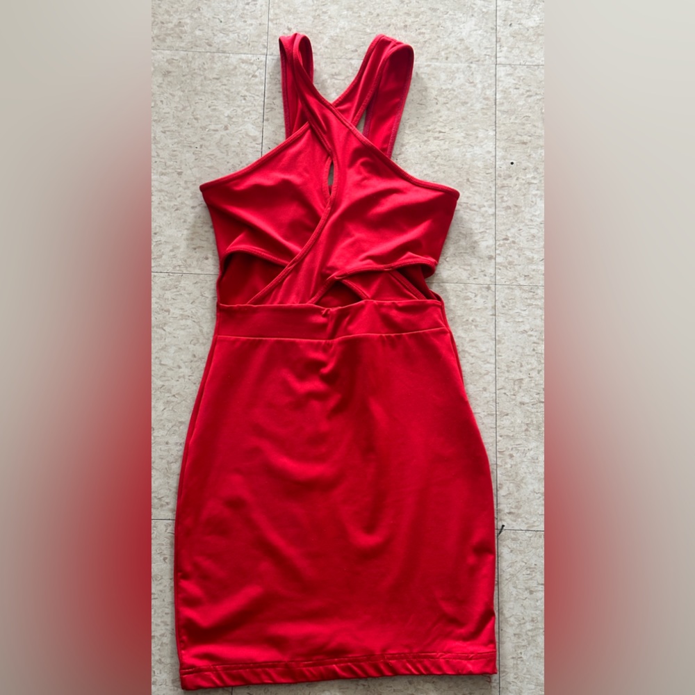 Short red party summer dress